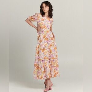 Anthropologie Charlie Holiday Flores Floral Midi Dress Size 4 NWT